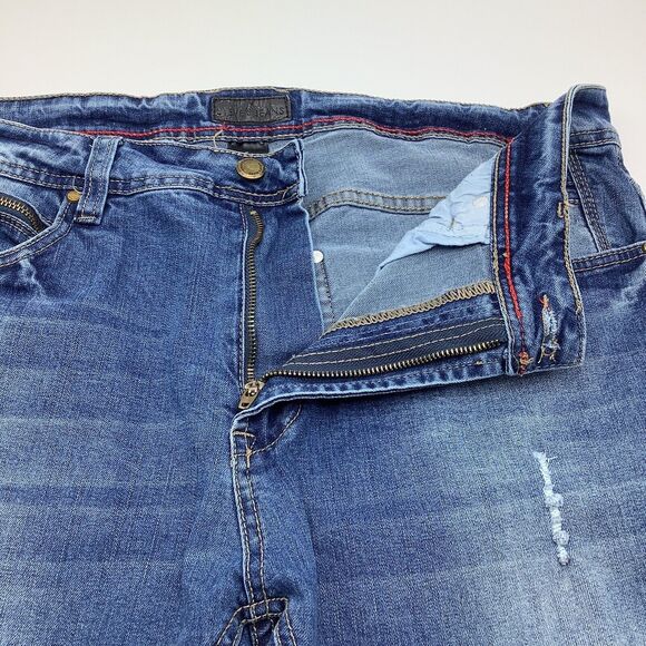 Steves Jeans Mens Distressed Denim Jeans‎ Blue Size 36 x 29.5 - Picture 5 of 6